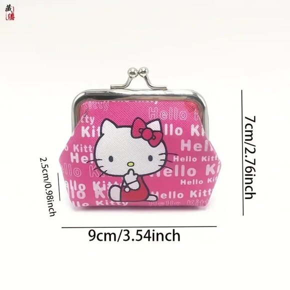 Hello kitty Print Mini Wallet with Kiss Lock Closure - Picture 2 of 2